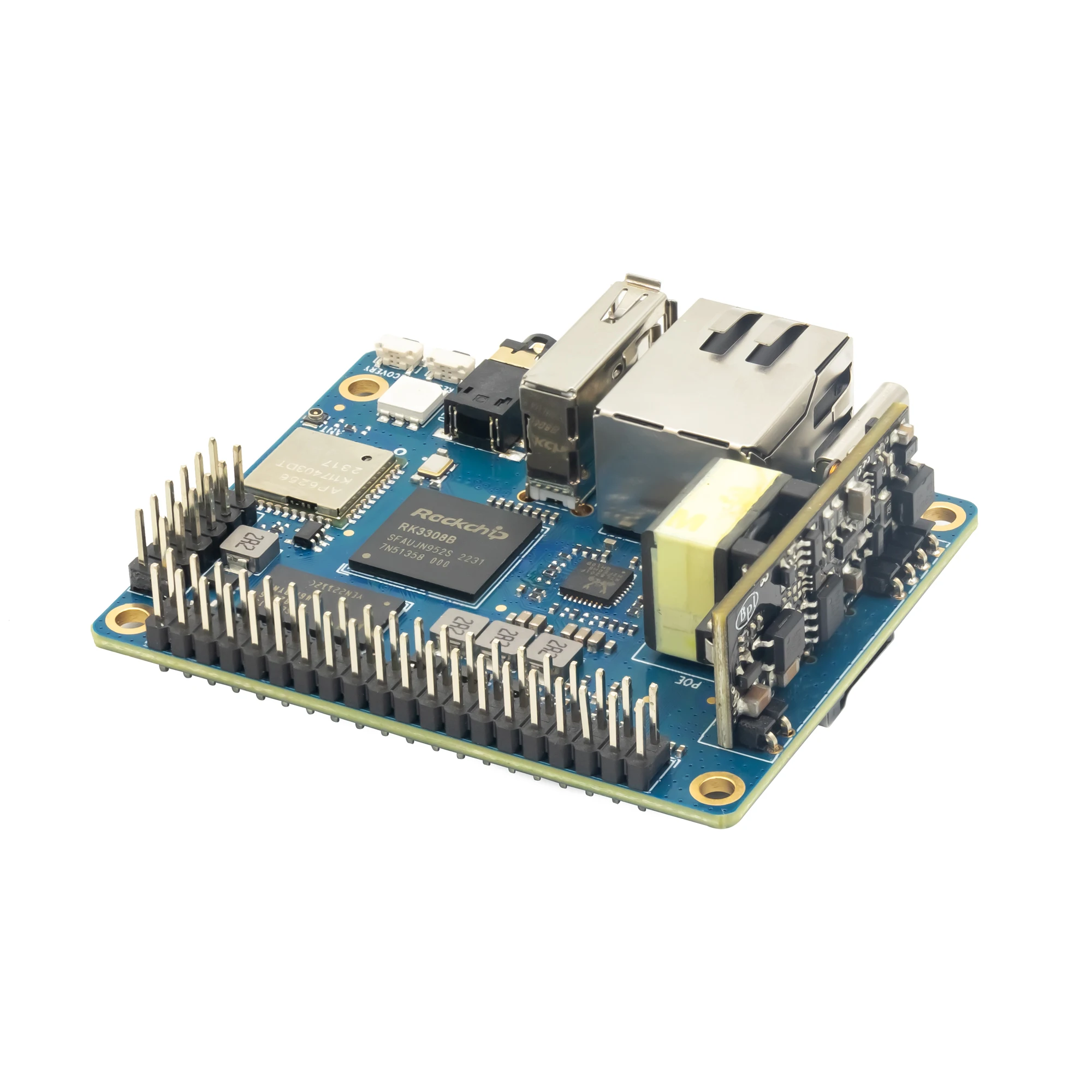 Imagem -06 - Placa de Desenvolvimento Banana pi Bpi-p2 Pro Rockchip Rk3308 com Módulo Poe 40 Pinos Gpio 512m Ddr3 8g Emmc Suporte Wifi Bluetooth