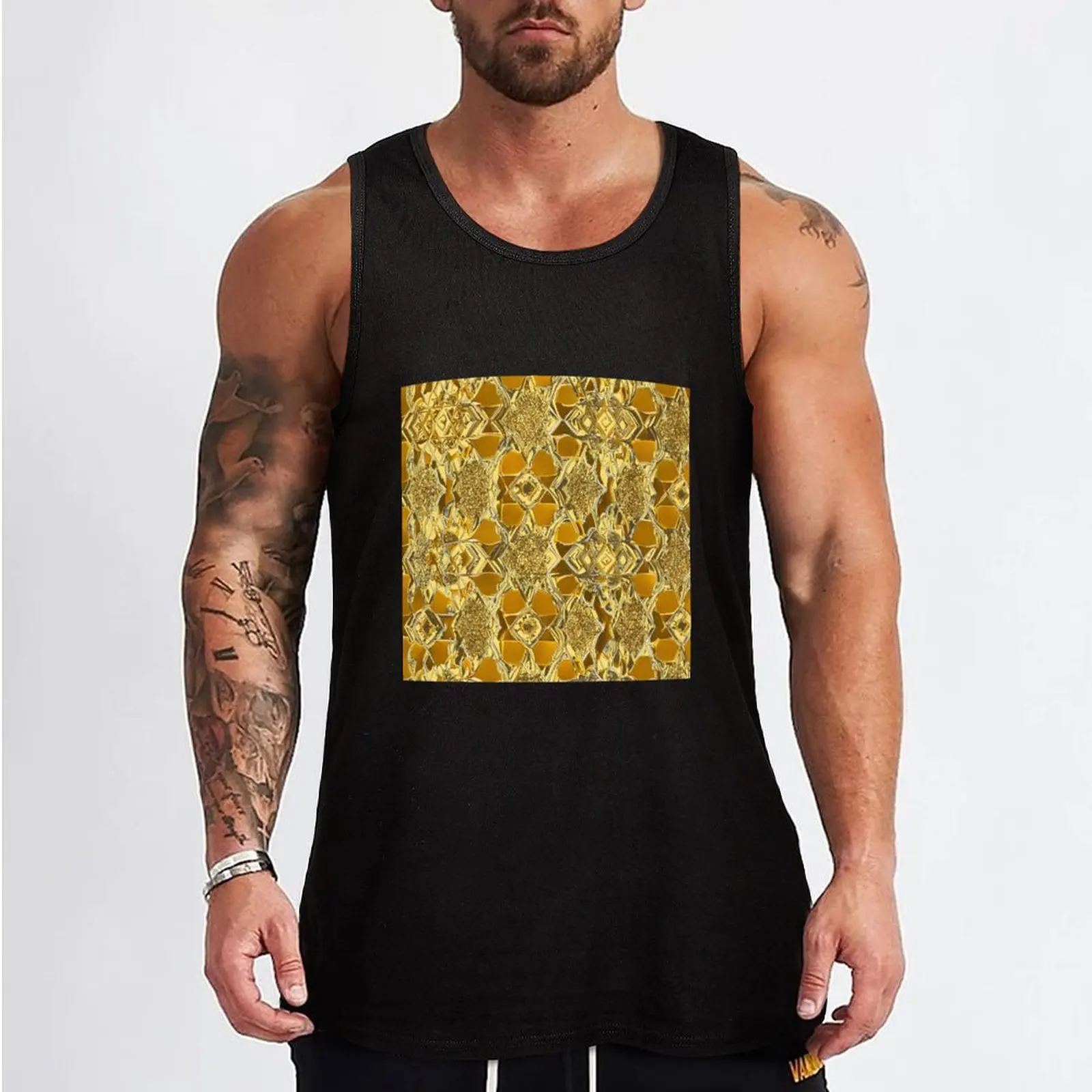 Ultimate AI Pattern Palette - Amber Tank Top Clothing singlets for men mens designer clothes