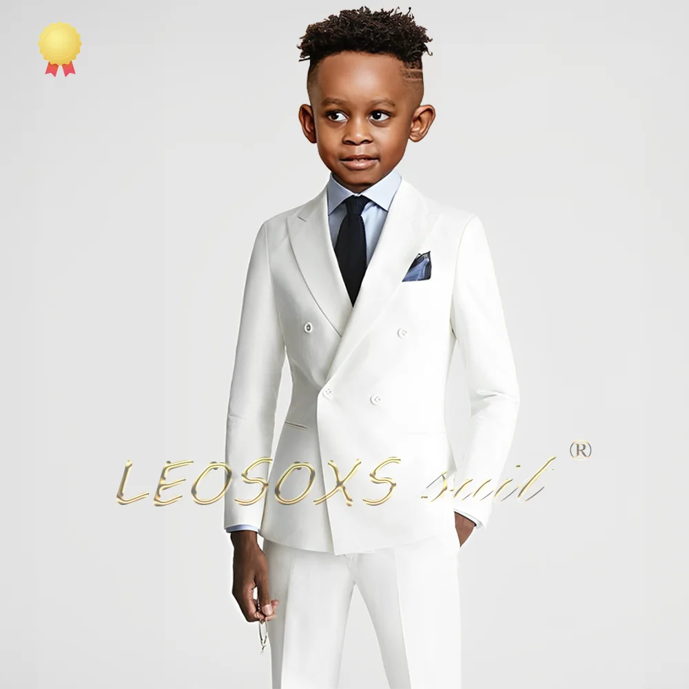 Veste et pantalon à double boutonnage pour garçons, ensemble sur mesure pour enfants, convient aux mariages, fêtes, événements formels