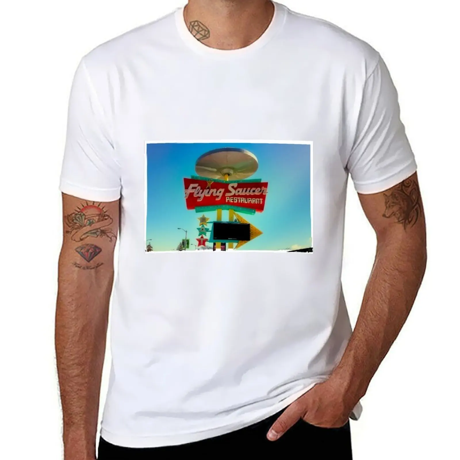 

Flying Saucer Restaurant 3 T-Shirt t shirts cotton 100% t shirt man cotton t shirt custom print T-shirt