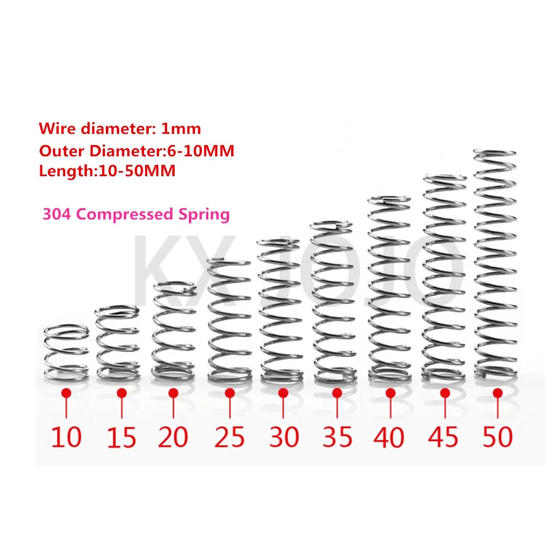 

Stainless Steel Pressure Spring Compression Return Spring 304 Diameter 1mm Outside Diameter 6-10mm10pcs
