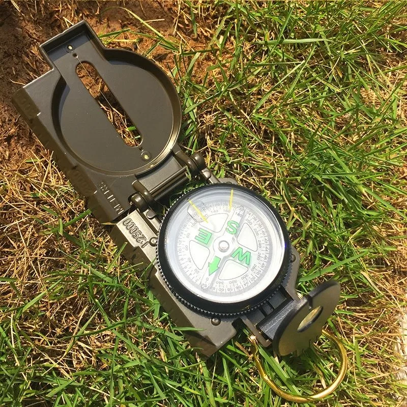 Waterproof High Precision Compass Outdoor Gadget Sports Hiking Mountaineering Professional Military Army Metal Sight Camping