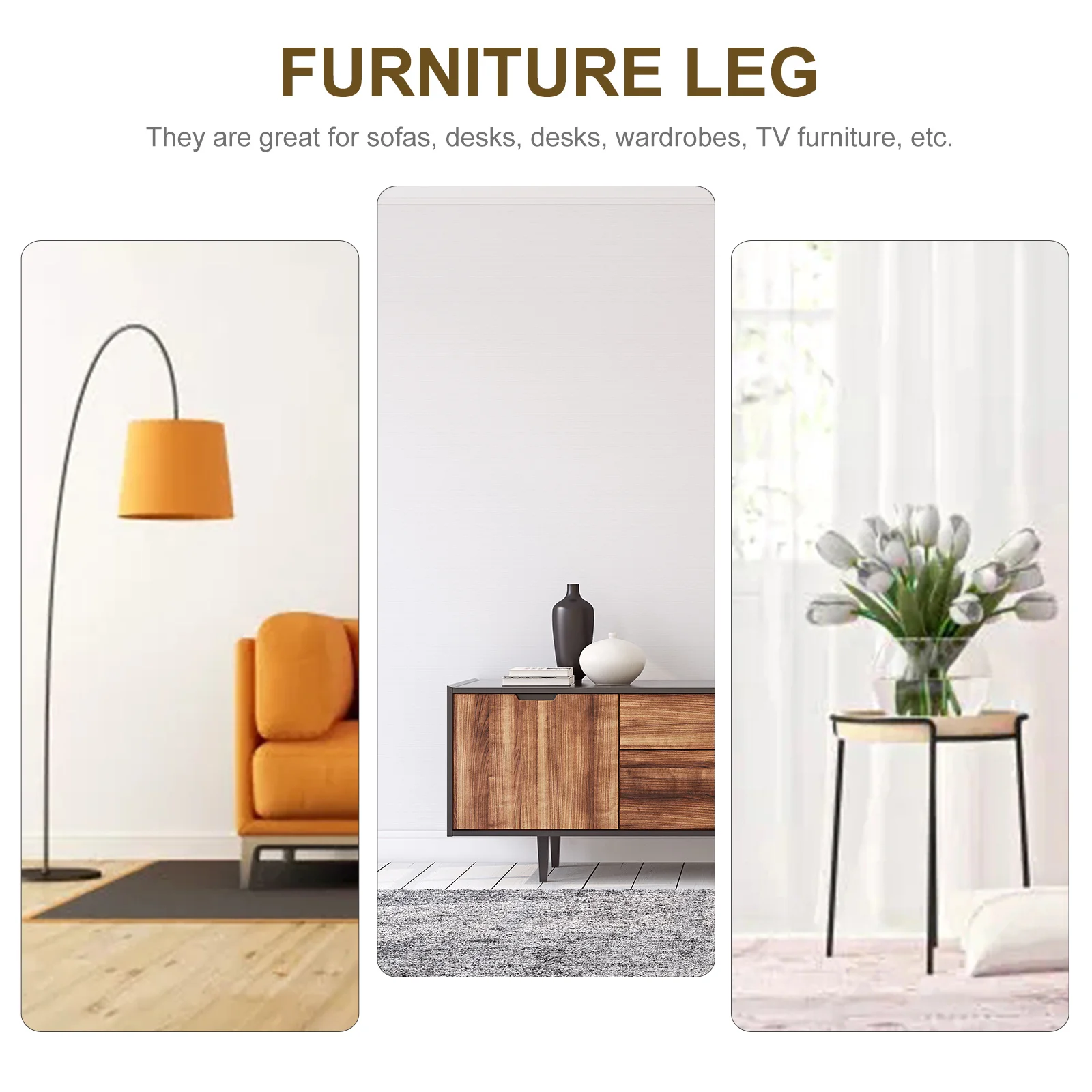 2 juegos de patas de soporte de Metal, patas de muebles resistentes y duraderas para sofá, armario, escritorio, armario, accesorios para mesa de centro