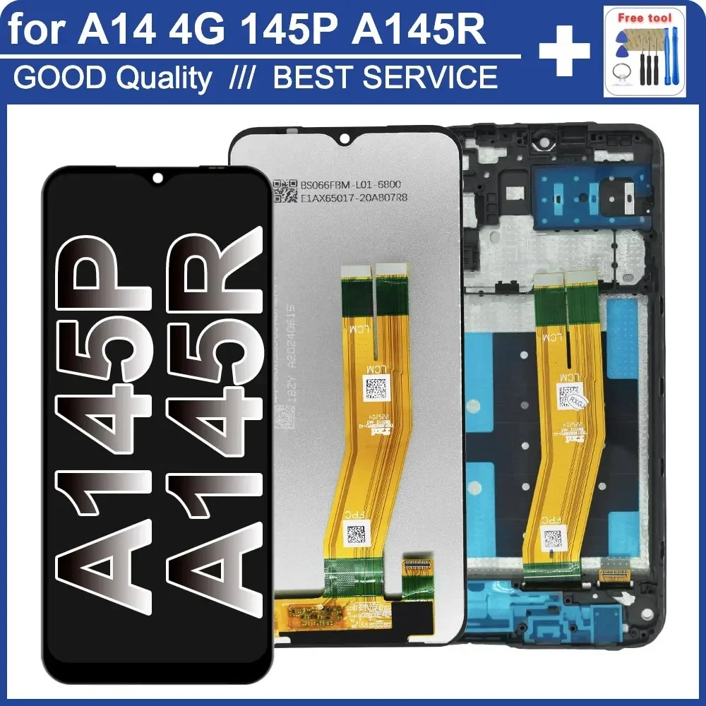 6.6‘’ for Samsung Galaxy A14 4G A145P LCD Display Touch Screen Digitizer Assembly Replacement for Samsung A145 A145R LCD Display