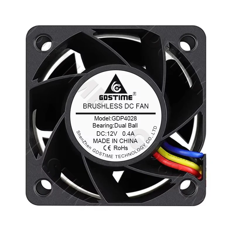 Gdstime 40*40*28mm 4028 40mm DC Fan 4pin Dual Ball Bearing  Mini Cooling Axial Fan Case Cooling Fan  High Rotational Speed Fan