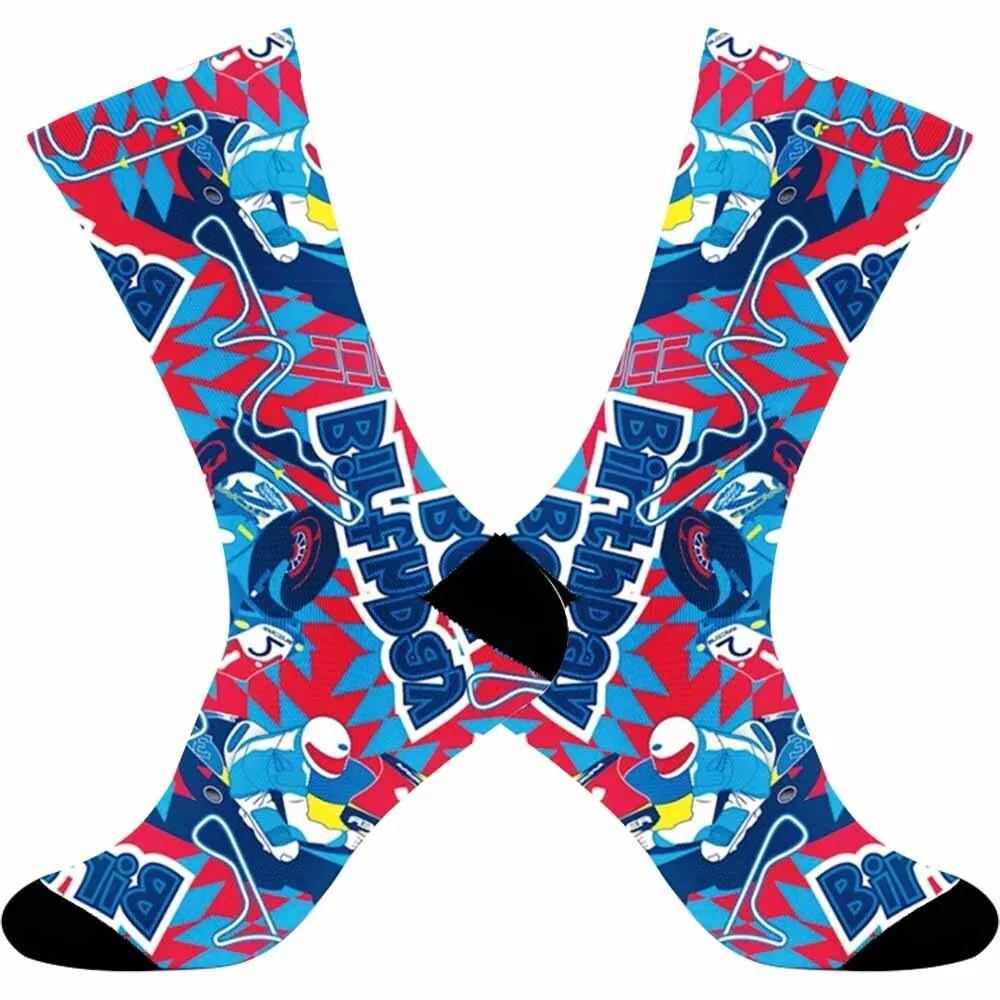 Calzini sportivi da ciclismo con motivo pinguino, unisex, resistenti, adatti per gli appassionati di sport all'aria aperta e più persone