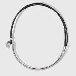 Punk Vintage Flying Bird Black Leather Rope Silver Collar Design Necklace Clavicular chain For Women Girls Fashion Jewelry Gift