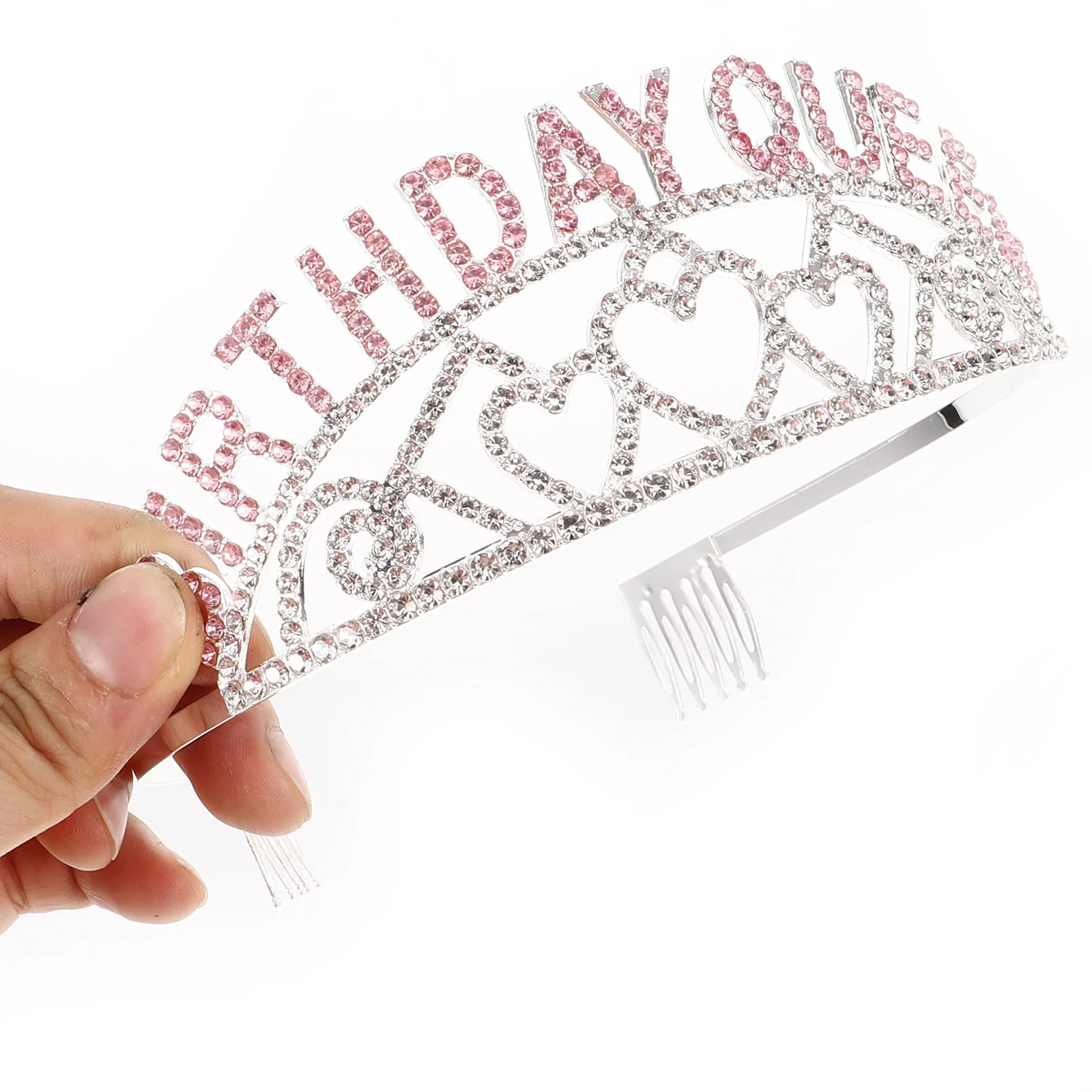 

1Set Birthday Crown Sash Adult Classic Queen Appearance Hard Texture Practical Beautiful Celebration Accessory Stand Out Crowd