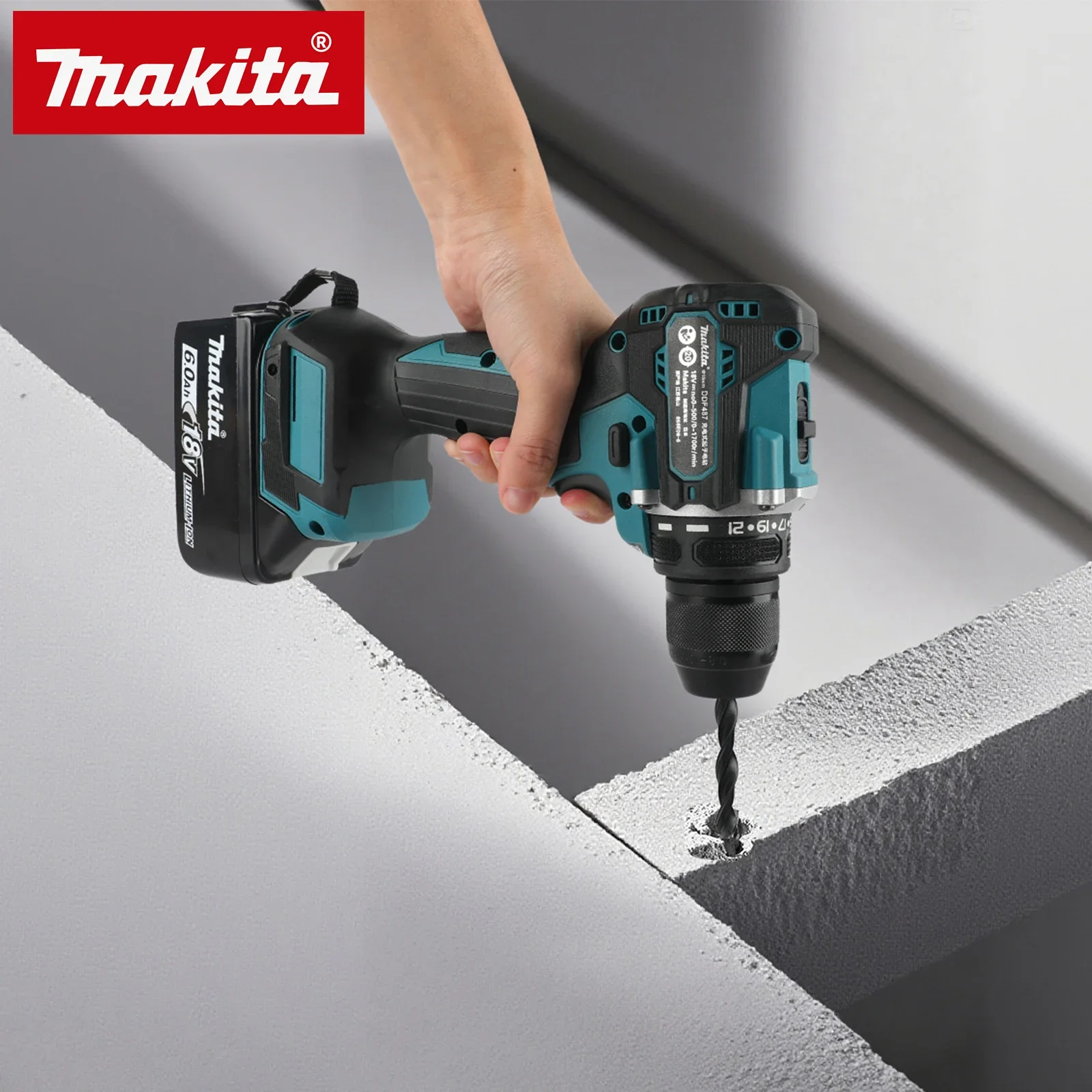 

Бесщеточная ударная дрель-шуруповерт Makita DDF487 18В для отделочных работ, электроинструмент для аккумуляторов Makita 18В