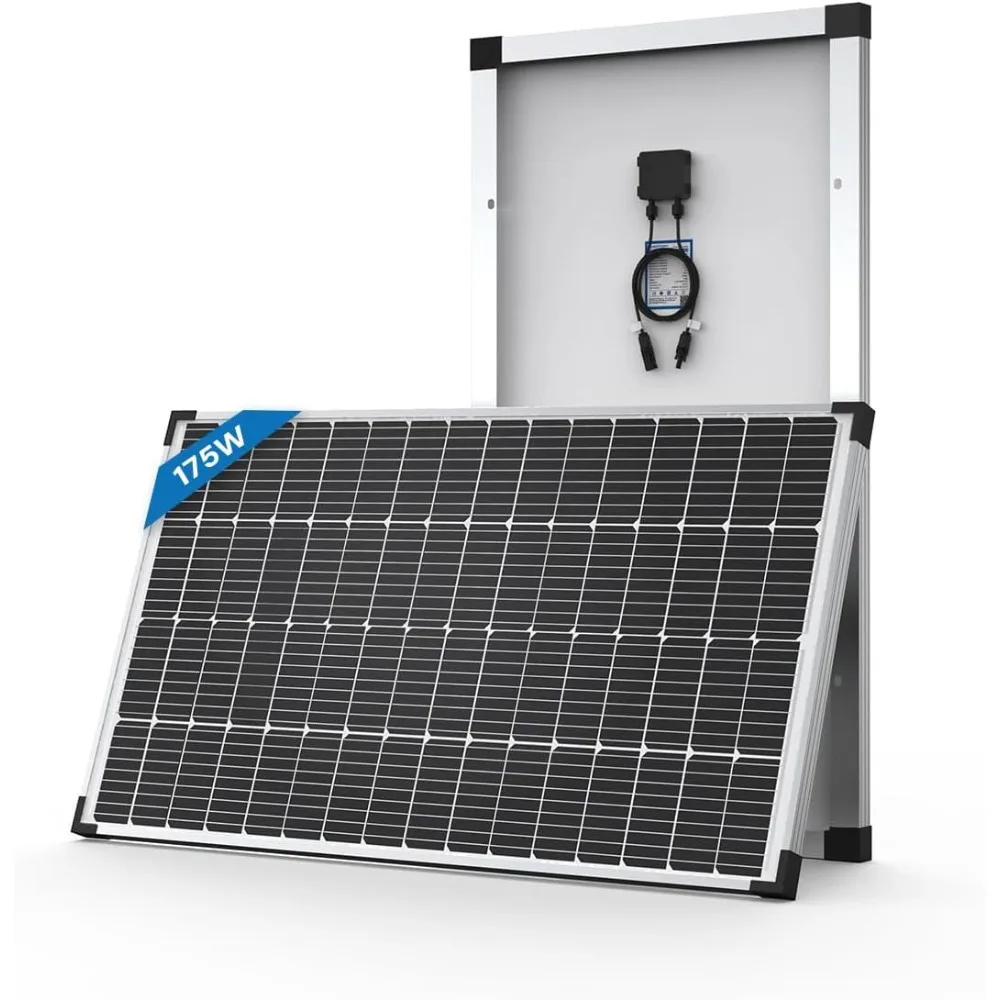 الأفضل - لوحة شمسية 175 وات 12 فولت، شاحن طاقة أحادي البلورية عالي الكفاءة 175 وات PV لـ RV Caravan Marine - جديد #1