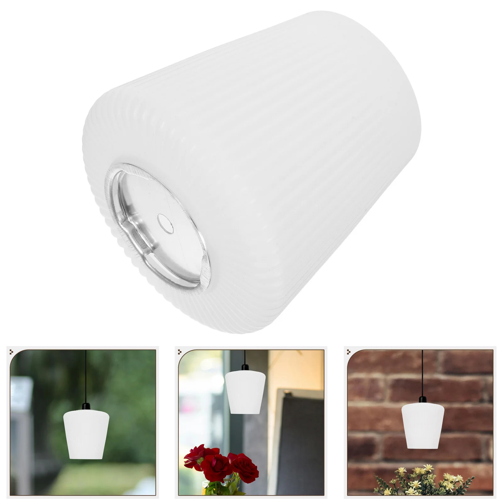 

White Plastic Lampshade Conical Design E27 Base 10Mm Enhanced Light Transmission for Living Room Dining Area