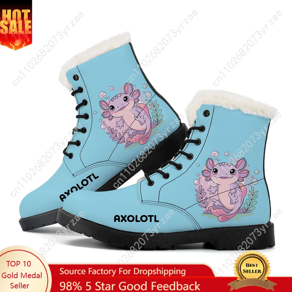 

Axolotl Plush Boot Men Women Teenager Casual Shoe Outdoor Warm Boot High Quality Personalized Fashion Pattern Custom Made Shoes
