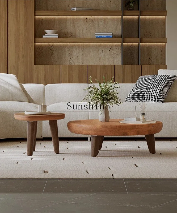 

Medieval style living room household small apartment solid wood coffee table advanced sense FT