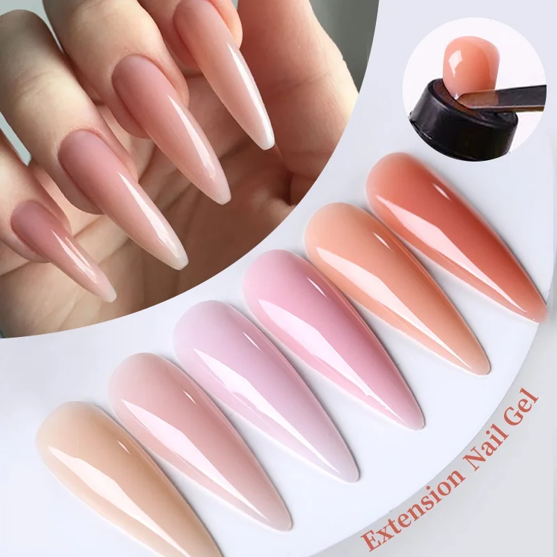 UR SUGAR 15ml Light Nude Quick Extension Gel 12Colors Soak Off UV LED White Clear Building Gel Manicure Nail Construction Gel