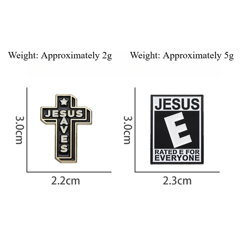 Jesus Cross Bible English Phrase Metal Badges Spilla Brooches Pins Clothing Personalized Diy Popular Decorative Accessories