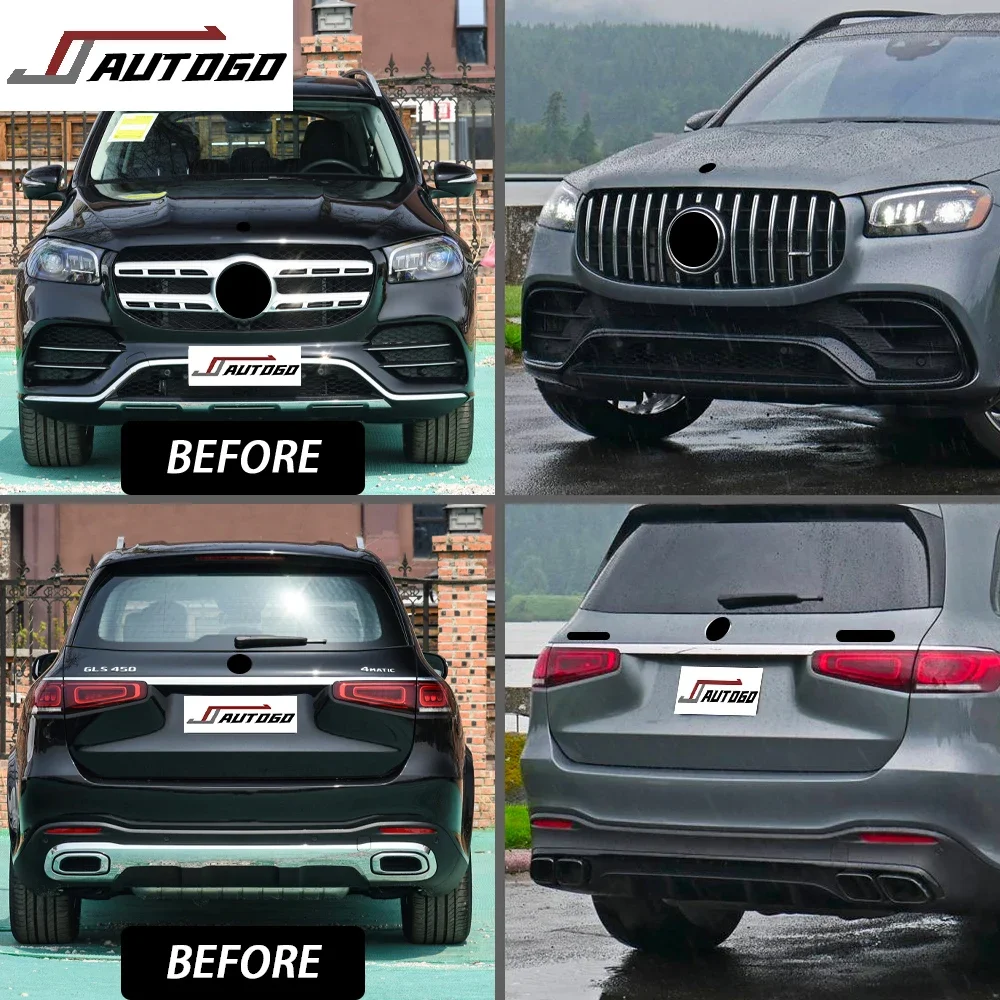 Auto Modification Conversion Body Kit For Benz GLS X167 20-22 Update to GLS63 AMG Style Front+Rear Bumper Grille Wheel Brow