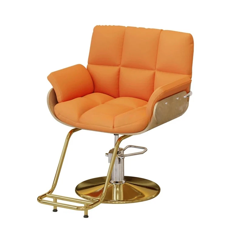 Salon Beauty Barber Chair Iron Barbershop Gold Comfort Men Barber Chair Personalized Design Silla De Barbero Salon Furniture