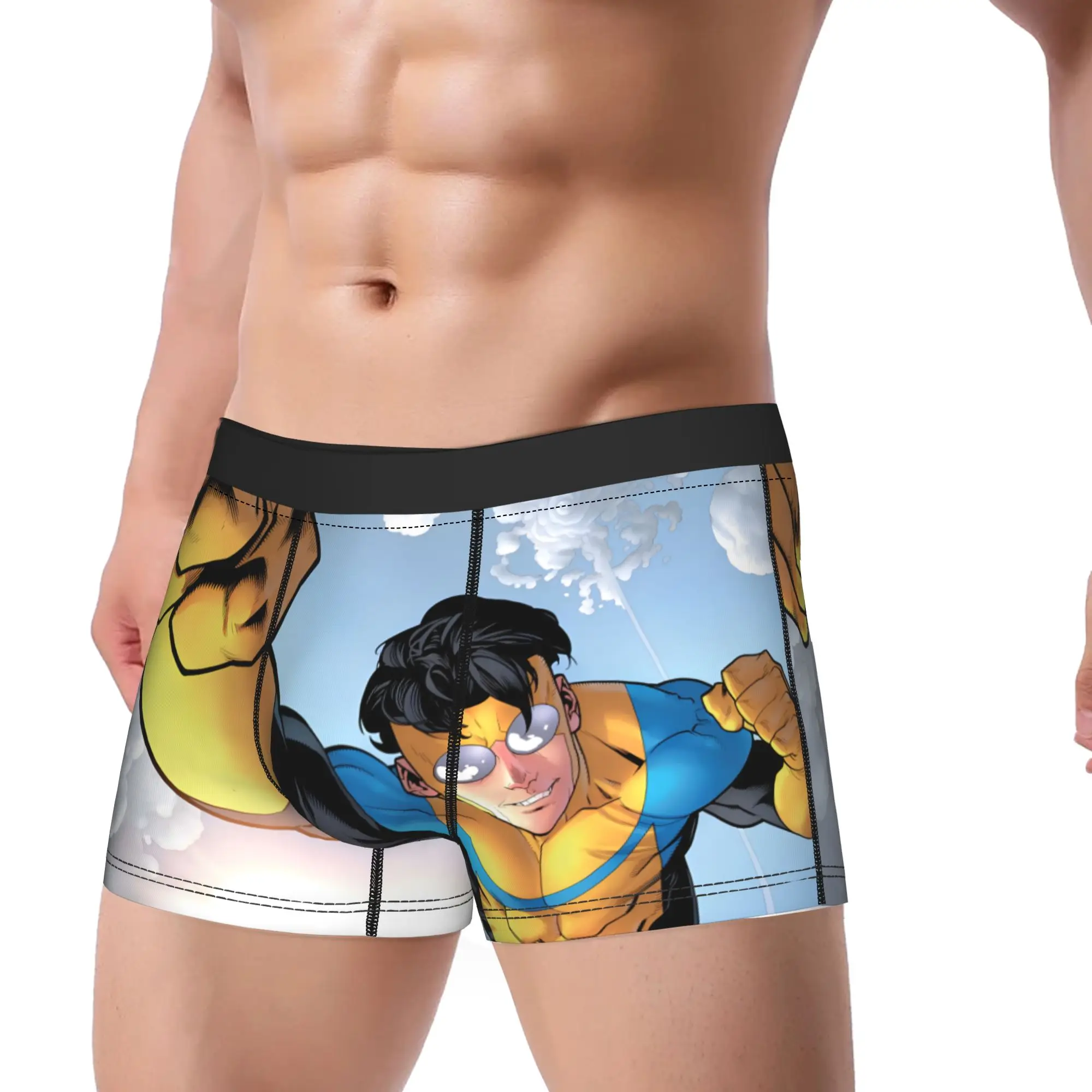 1piece I-Invincible Comic Fly Mark Underpants Breathbale Panties Male Underwear Print Shorts