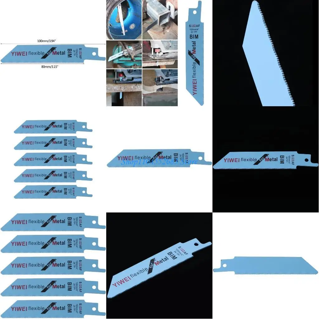 Y6GD 5 قطعة S522AF 100 مللي متر 4 "BIM الترددية صابر شفرات المنشار مجموعة مرنة للمعادن