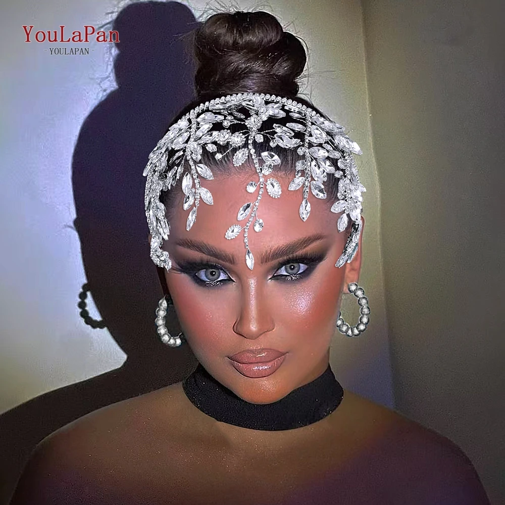 

TOPQUEEN Bride Rhinestone Hair Hoop Wedding Headband Bridal Hair Accessories Party Tiara Woman Hair Ornaments Headdress HP858