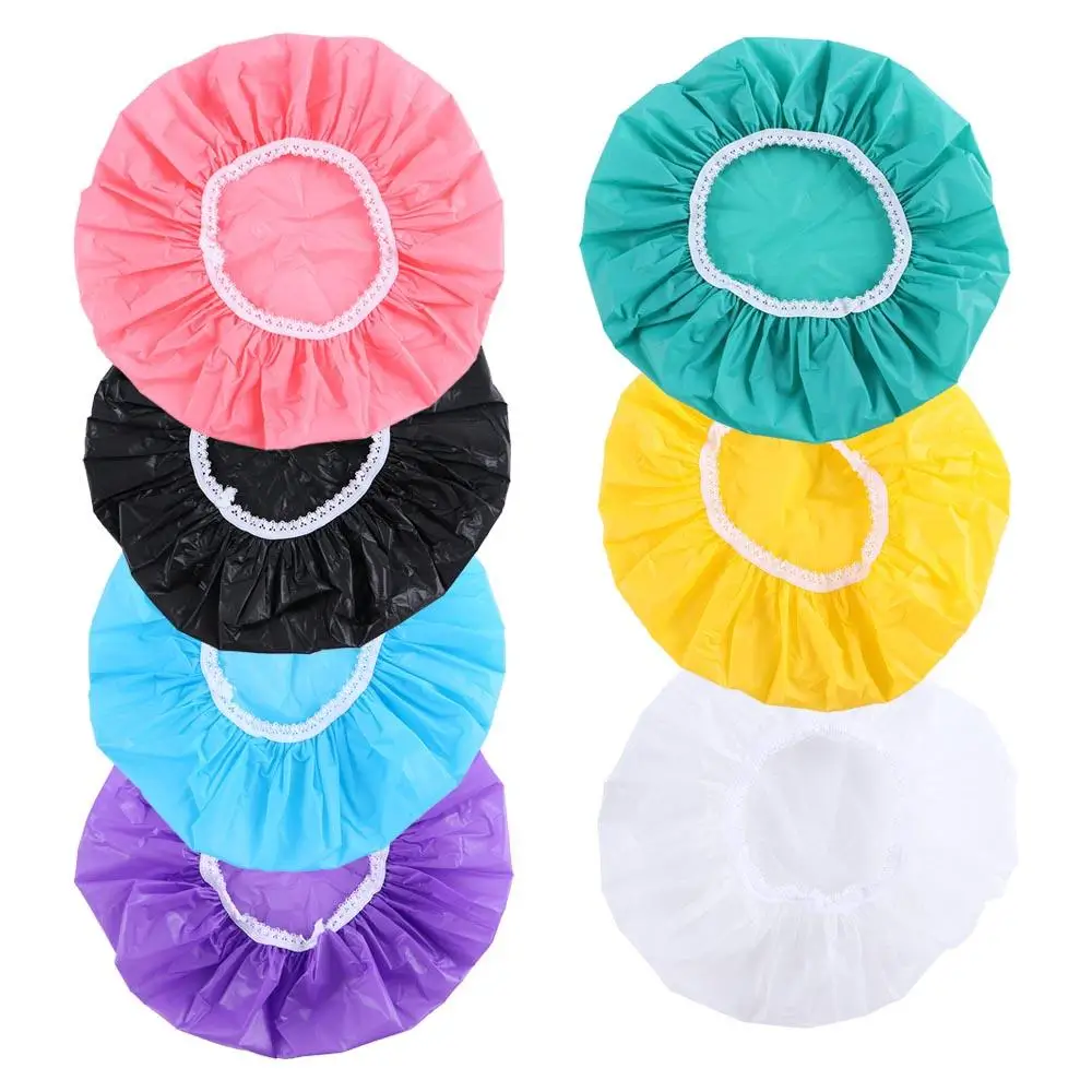 

Elastic Swimming Cap Home Hotel Bathing Shower Caps Waterproof Dust-proof Women Hair Cover Travel Camping Bathing Bathroom Set