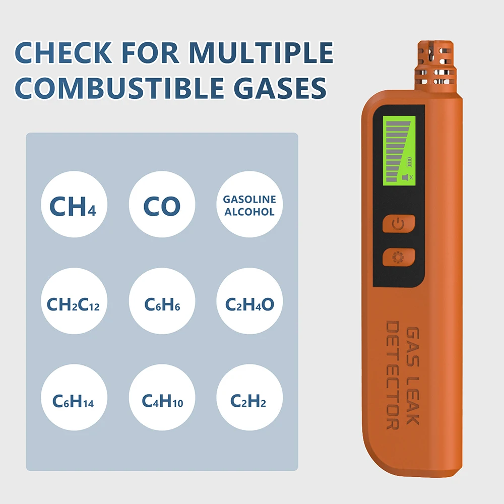可燃性ガス漏れ検知器 天然ガス CO CH4 C2H6 アルコール LPG 警報検知器 可聴視覚警報付きプロフェッショナルアナライザー
