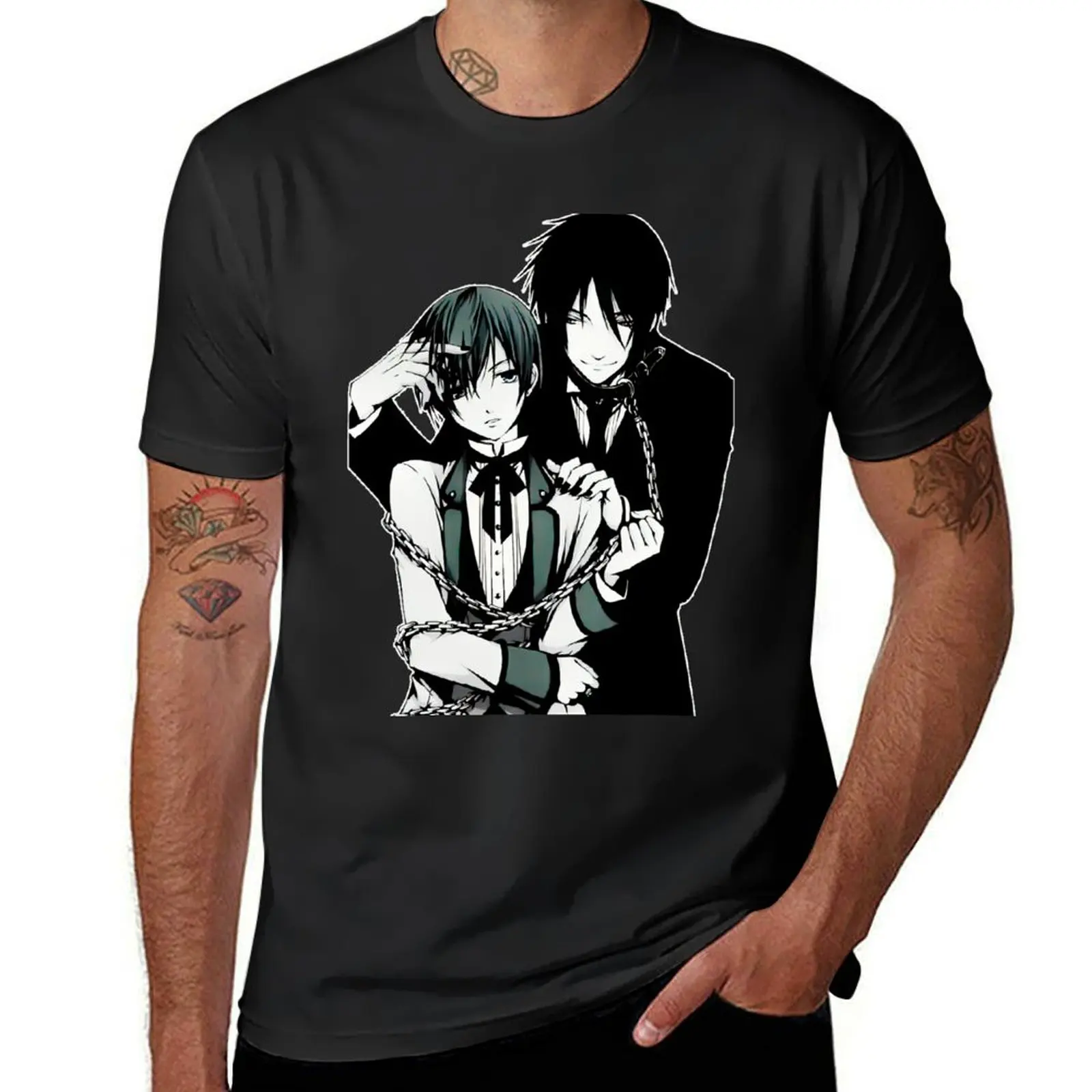 Sebastian Michaelis Black Butler Fan art T-Shirt plus size tops summer clothes tees mens graphic t-shirts funny