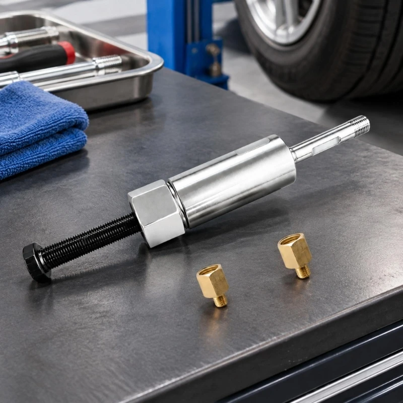 Three-Piece Lubrication Service with Hand-Operated Tool and Two Straight Threaded Attachments for Vehicle Maintenance 68UF