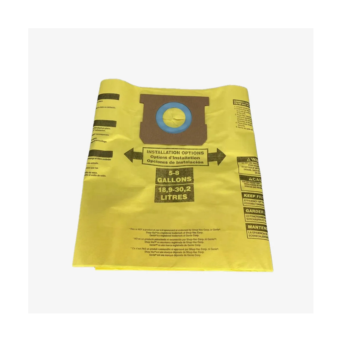 7 peças saco de pó seco universal aspiradores de pó de 5 a 8 galões para sacos de pó de 5-8 galões amarelo