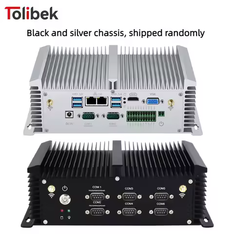Mini PC Fanless Industrial i5 4278U 7200U i7 8550U 6*RS232 RS485 GPIO HDMI VGA 8x USB Support WiFi 4G LTE Windows Linux Computer
