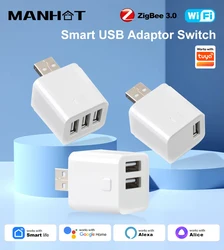 Smart Zigbee WIFI Micro USB Adaptor Switch 5V Mini 1 2 3 USB Power Adaptor APP Timing Control Works with Tuya Alexa Google Home