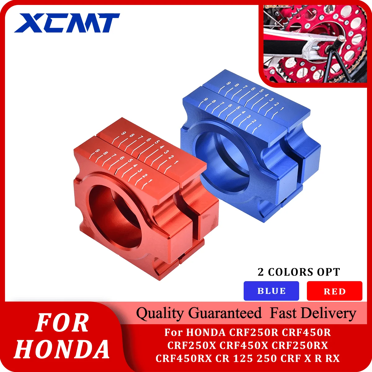 Motorrad CNC Hinten Kettenspanner Achse Blöcke Für HONDA CRF250R CRF450R CRF250X CRF450X CRF250RX CRF450RX CR125 250 CRF X RX