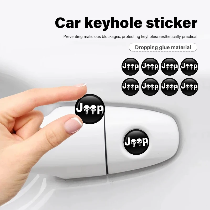 8 Pcs Car Emblem Logo Decorative Stickers Decals For Jeep Patriot Renegade Wrangler JK JL Liberty Trailhawk