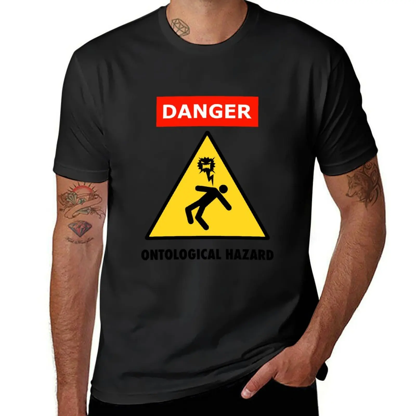 Danger: Ontological Hazard T-Shirt customizeds cute clothes summer tops Men's clothing