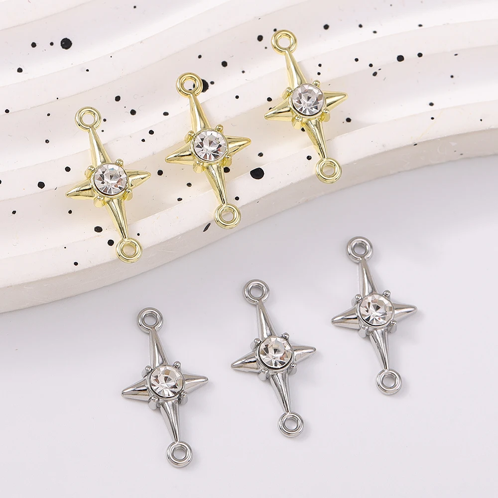 

5pcs Crystal CZ Star Charms Polaris Pendants for Jewelry Making Necklace Earrings Bracelet DIY Handmade Accessories