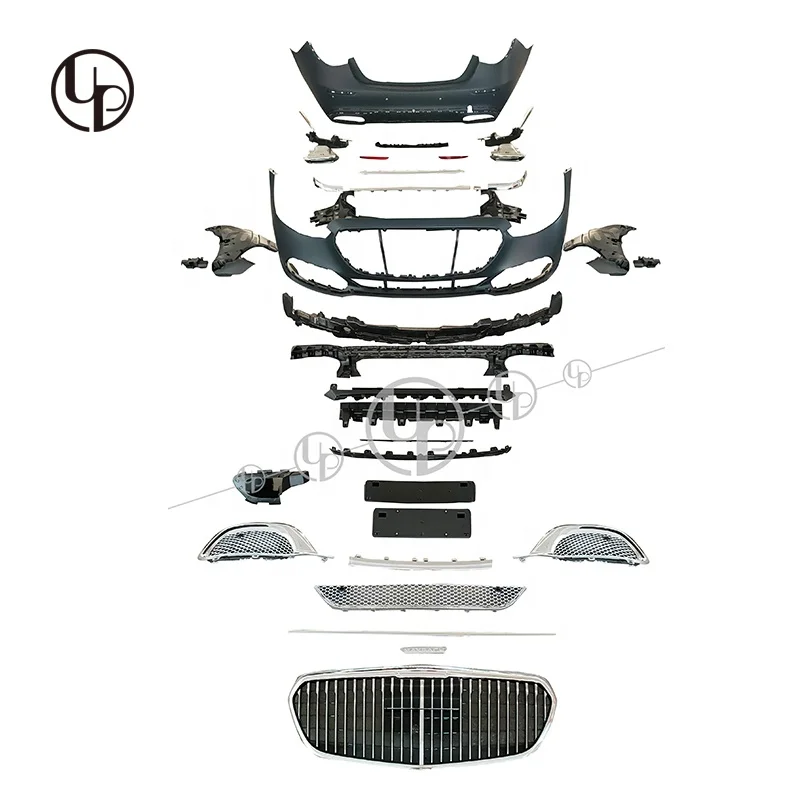 

STLFSTLFS Class W223 2021 Year MAY Style PP Material Body Kit of Front Bumper Front Grille Rear Bumper With Exhaust Tips