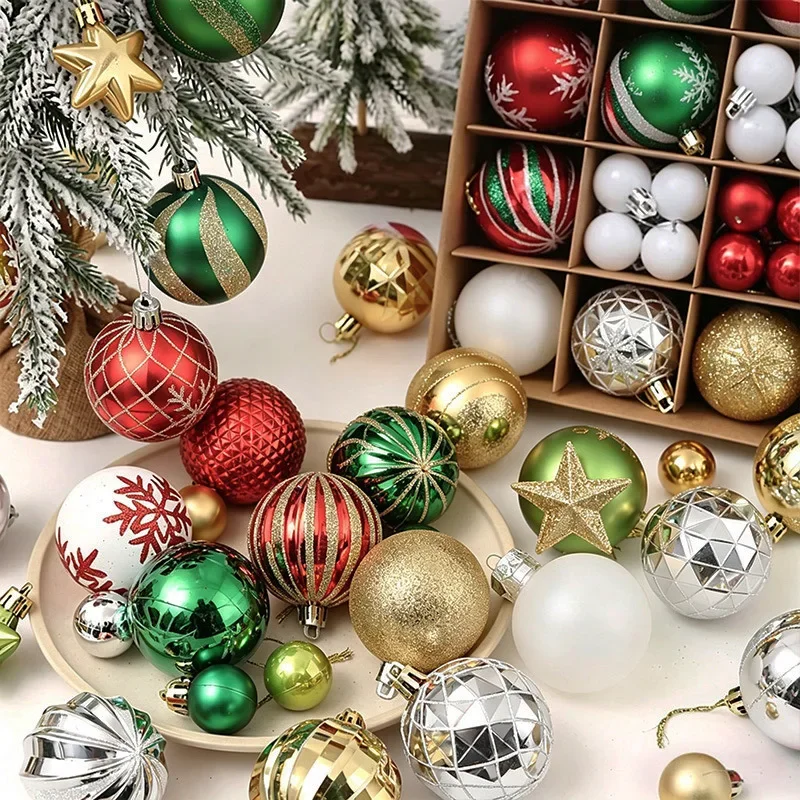 44 Pezzi Palline Decorative Natalizie per Albero, Ciondolo per la Punta dell'Albero, Decorazione per la Casa, Regalo di Natale e Capodanno
