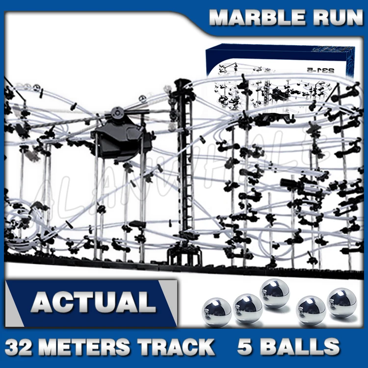 3200 سنتيمتر السكك الحديدية المستوى 5 الرخام تشغيل المتاهة السفينة الدوارة مصعد كهربائي نموذج بناء الصبي الجذعية ألعاب تعلم كرة دوارة النحت