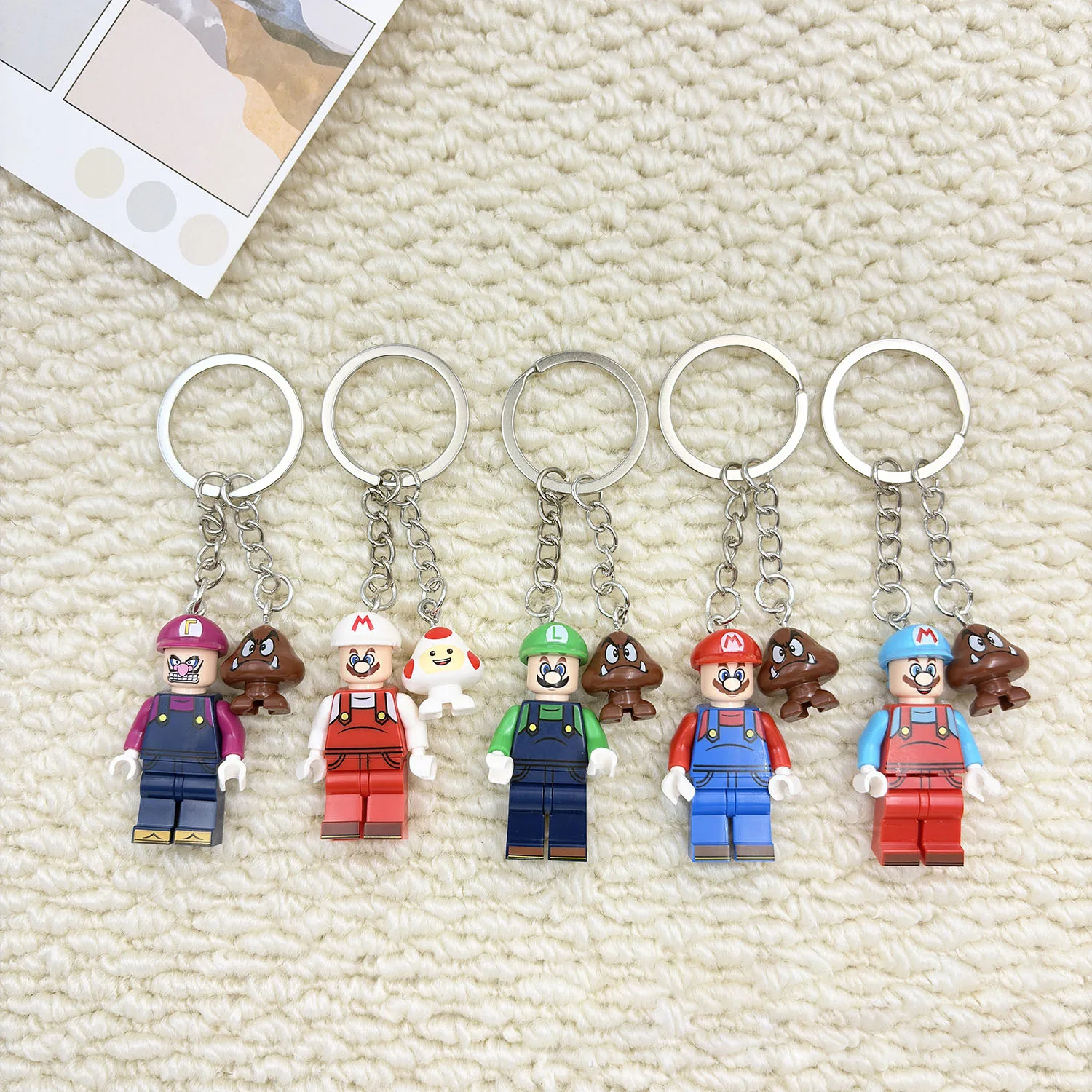 Cartoon Super Mario Doll Car Keychain Pendant Cute Doll Backpack Pendant Keychain Exquisite Small Gift Accessories Keychain