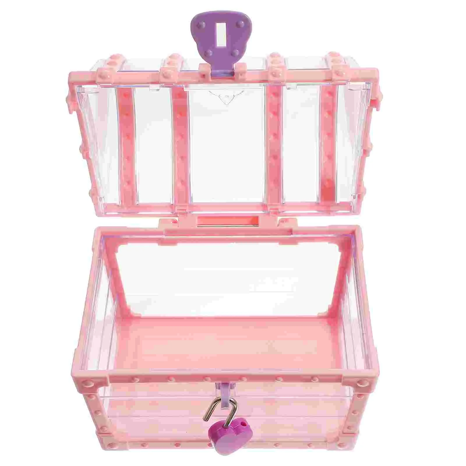

Treasure Chest Toy Holder Box Locking Souvenir Storage Clear Plastic Boxes for Party Favors
