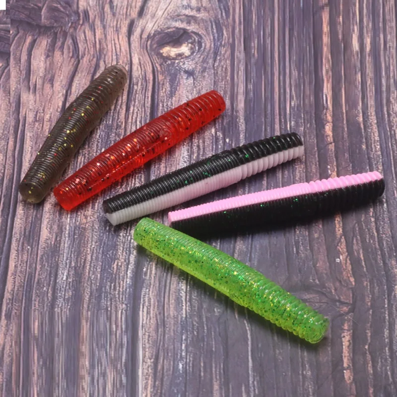 8/10pcs 플로팅 웜 소프트 루어 3.85g 베이스 낚시 루어 Swimbait 7cm Wobbler Swimbaits for Ned Rigs Wacky Rig