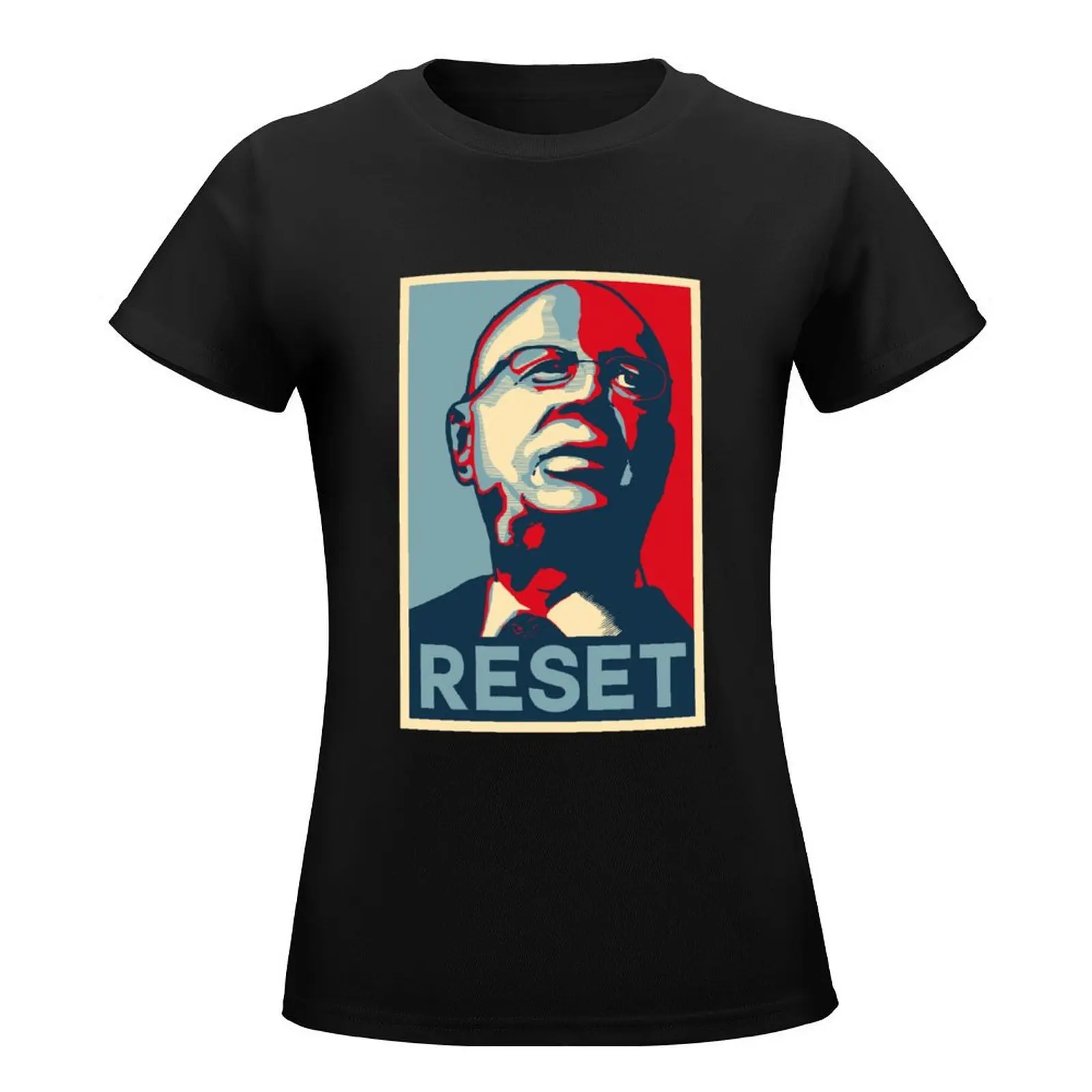 Klaus Schwab Reset T-Shirt hippie clothes Short sleeve tee plus size tops t-shirt dress for Women long