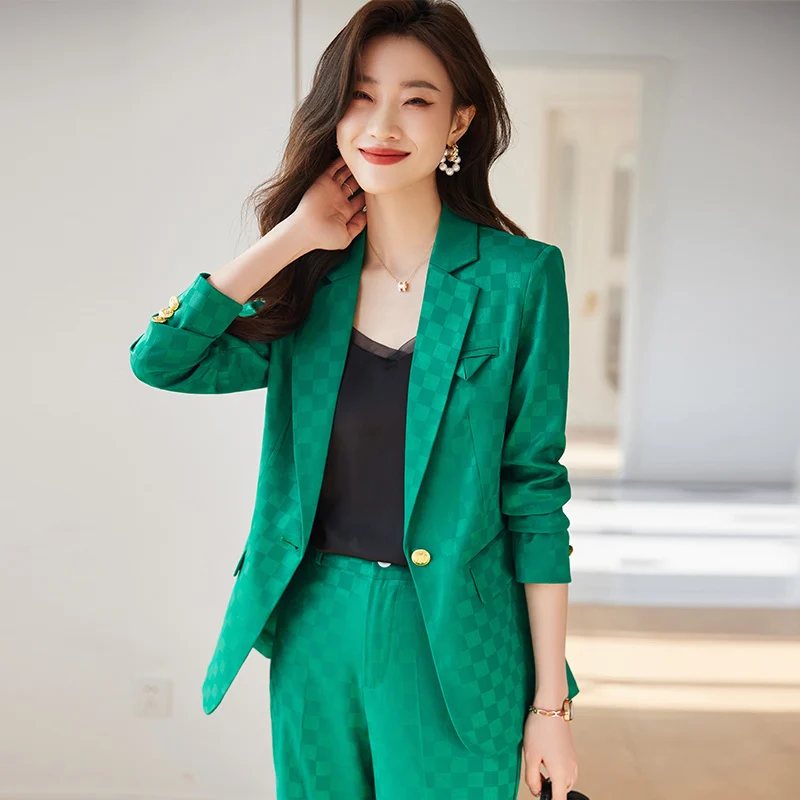 

High Quality Fabric Women Business Suits with Pants and Jackets Coat Formal Professional OL Style Pantsuits Blazer Trousers Sets