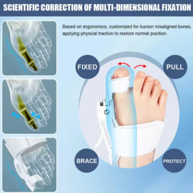 回転式調整可能足指矯正器 男女兼用 外反母趾矯正装具 左足と右足用