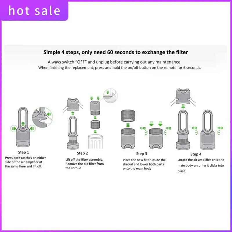

Запасные части HEPA-фильтра для Dyson TP01 TP02 TP03 BP01, настольные очистители, аксессуары для очистителей воздуха Pure Cool Link, 6 шт.
