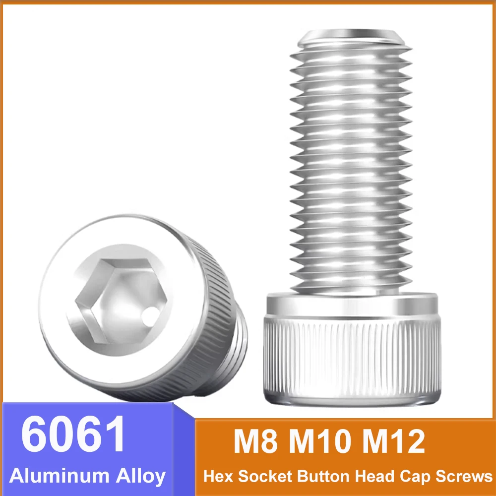 6061 Aluminiumlegierung Innensechskant-Halbrundkopfschrauben M8 M10 M12 Inbus-Flachkopfschrauben Befestigungselemente Länge 12/16/20/25/30/35/40-150mm