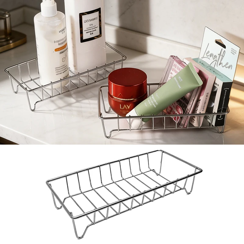 Modern Bathroom Storage Rack Space Saving Waterproof Kitchen Organizer Shelf Household Stainless Steel Kitchen Storage Stand