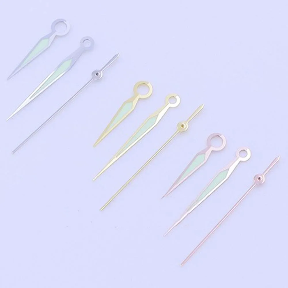

Silver/Gold/Rose Gold Sword Shaped Hands Green Luminous Watch Hands Three Needles for 2836/8200 Movement Watch Pointers