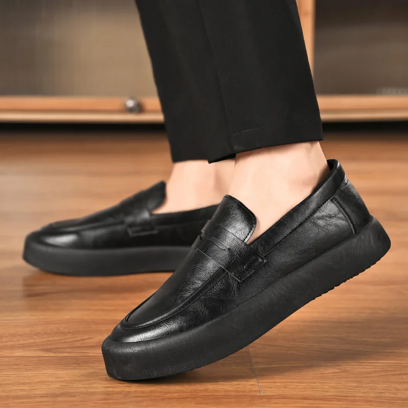 

Spring new men's business leather shoes fashion men's casual single shoes lazy people shoe