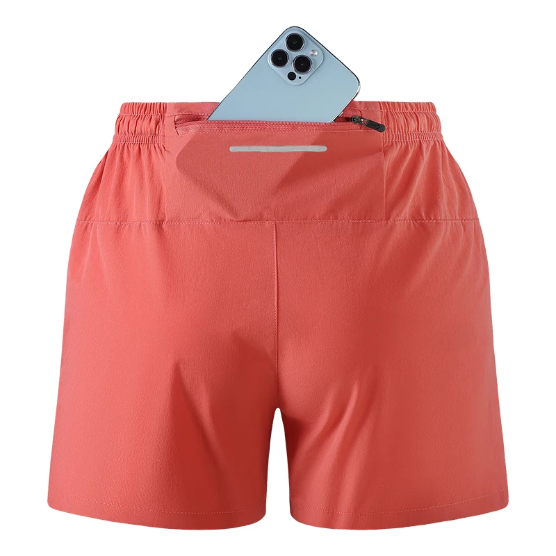 Ice silk three quarter shorts sports shorts reflective strip men's casual stretch running speed dry thin ice silk five quarter s